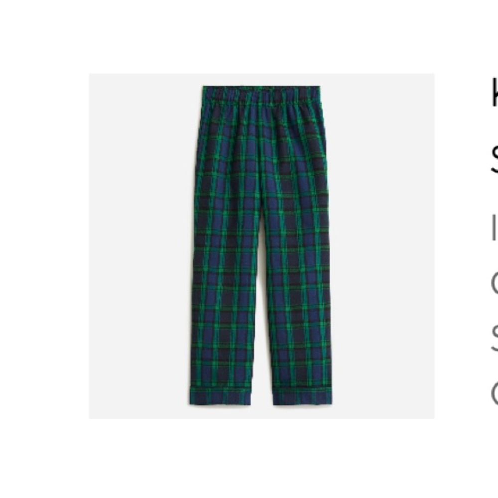 Set of 2 Plaid Pajama Pants Kids' sleep pant in tartan XXS GUC
